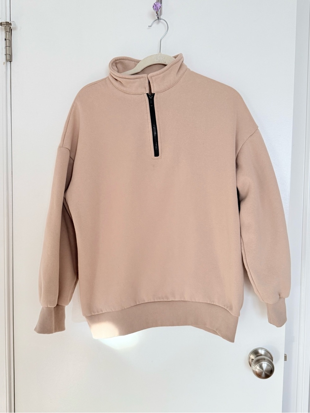 Beige Quarter-Zip Pullover